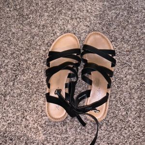 Strappy black sandals